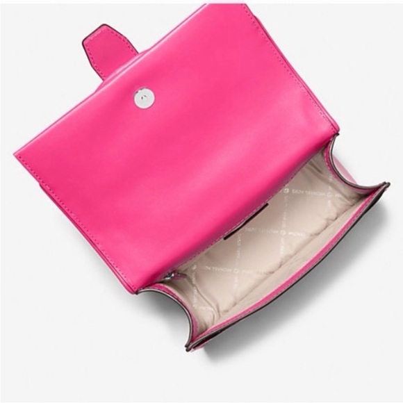 NWT Michael Kors MK Greenwich Pink & White Zebra Print Crossbody Shoulder Bag - Picture 8 of 9